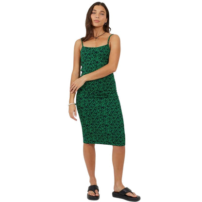 Black-Green - Lifestyle - Brave Soul Womens-Ladies Floral Spaghetti Strap Bodycon Dress