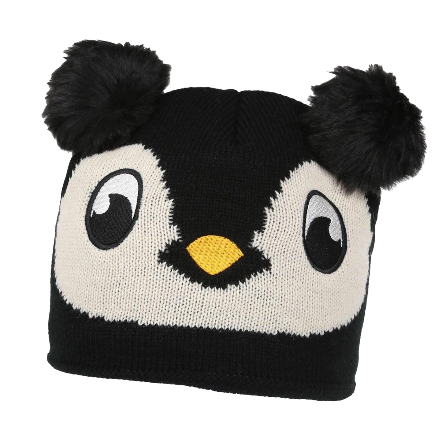 Black - Front - Regatta Childrens-Kids Animally III Bobble Beanie