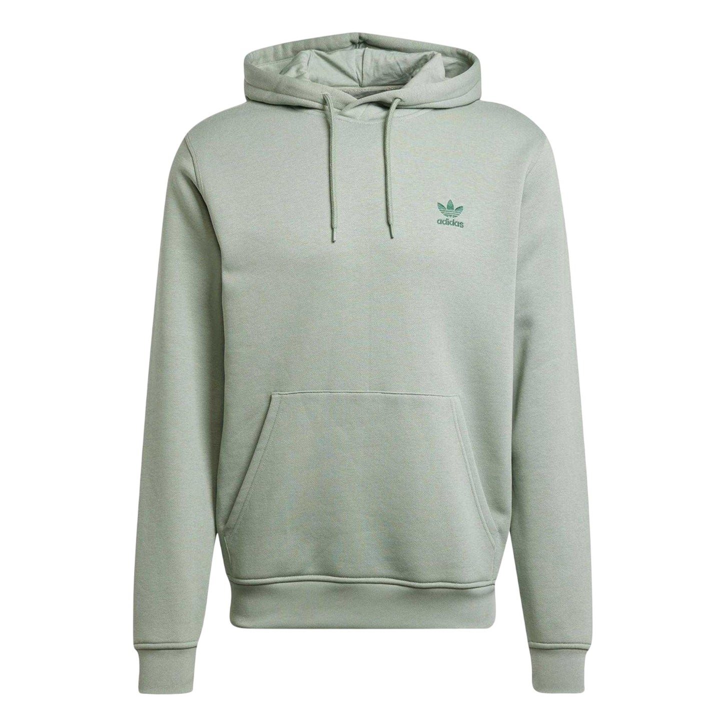 Silver Green - Front - Adidas Mens Essentials Relaxed Fit Pullover Hoodie