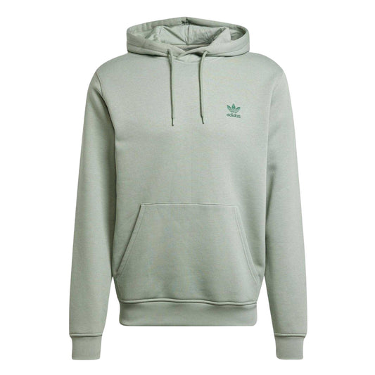 Silver Green - Front - Adidas Mens Essentials Relaxed Fit Pullover Hoodie