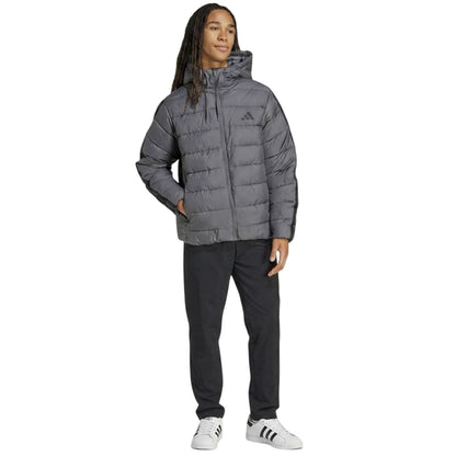 Grey-Black - Pack Shot - Adidas Mens Climawarm Hooded Jacket