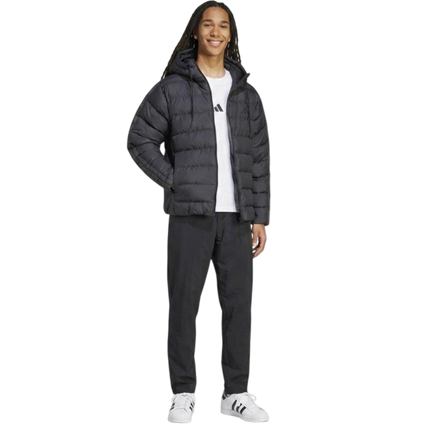 Triple Black - Pack Shot - Adidas Mens Climawarm Hooded Jacket
