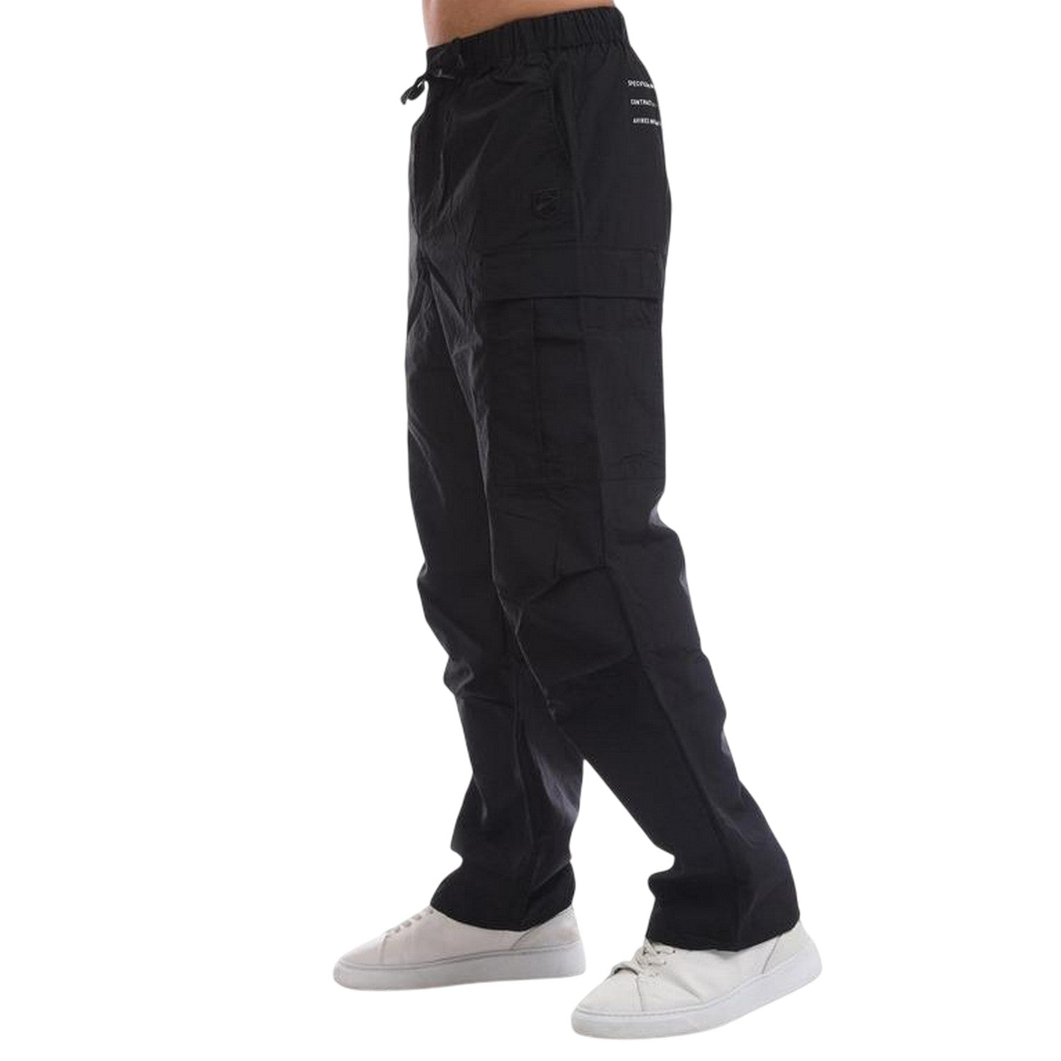 Black - Side - Avirex Mens Combat Trousers