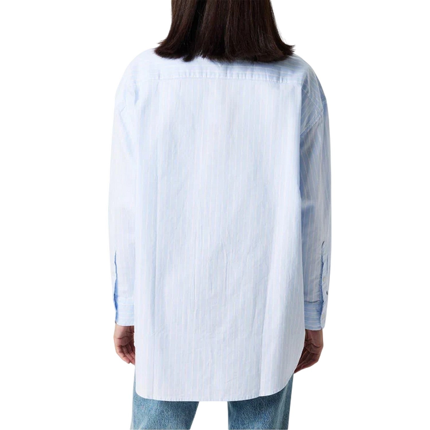 Blue - Lifestyle - Tommy Jeans Womens-Ladies Oxford Relaxed Fit Long-Sleeved Shirt Dress