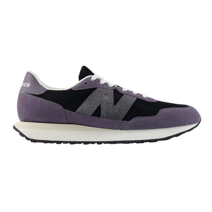 Black-Grey - Front - New Balance Mens 237 Suede Trainers