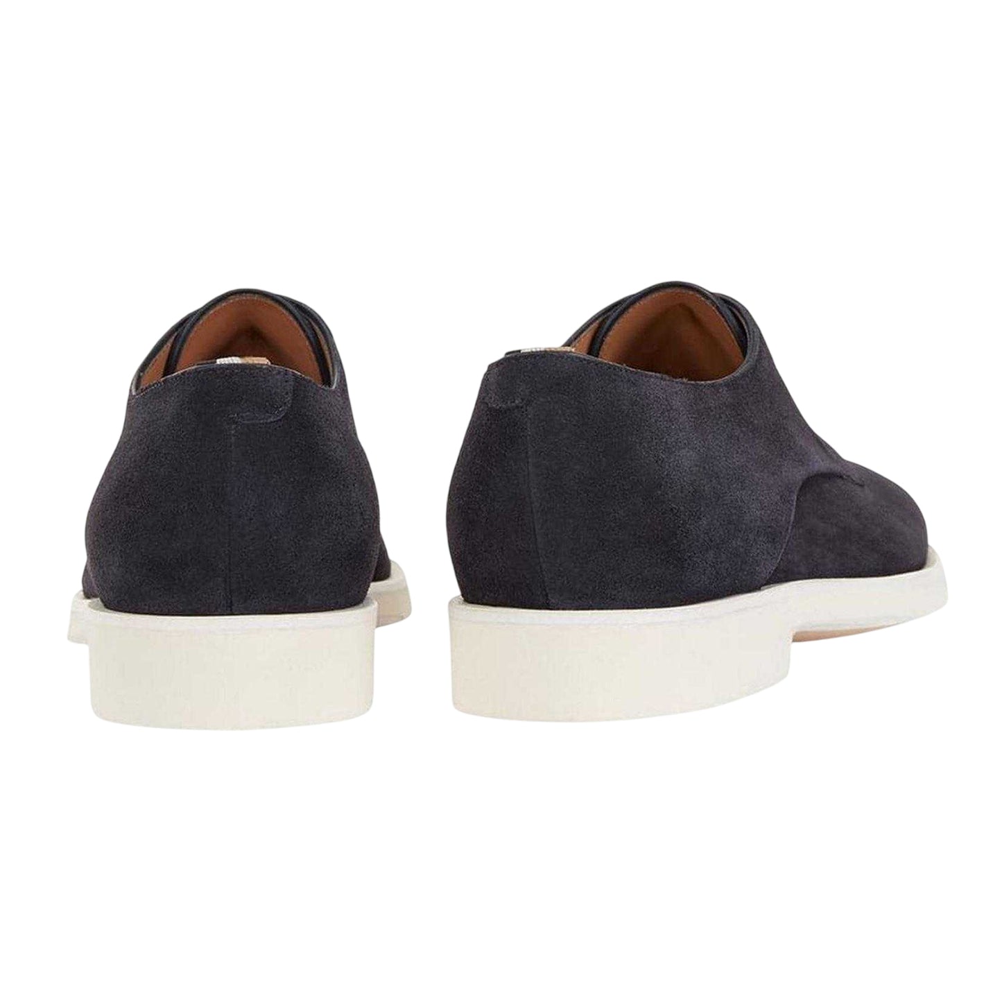 Dark Blue - Back - Boss Mens Suede Flat Derby Shoes