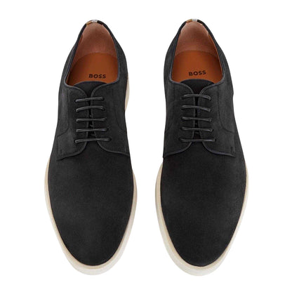 Dark Blue - Lifestyle - Boss Mens Suede Flat Derby Shoes