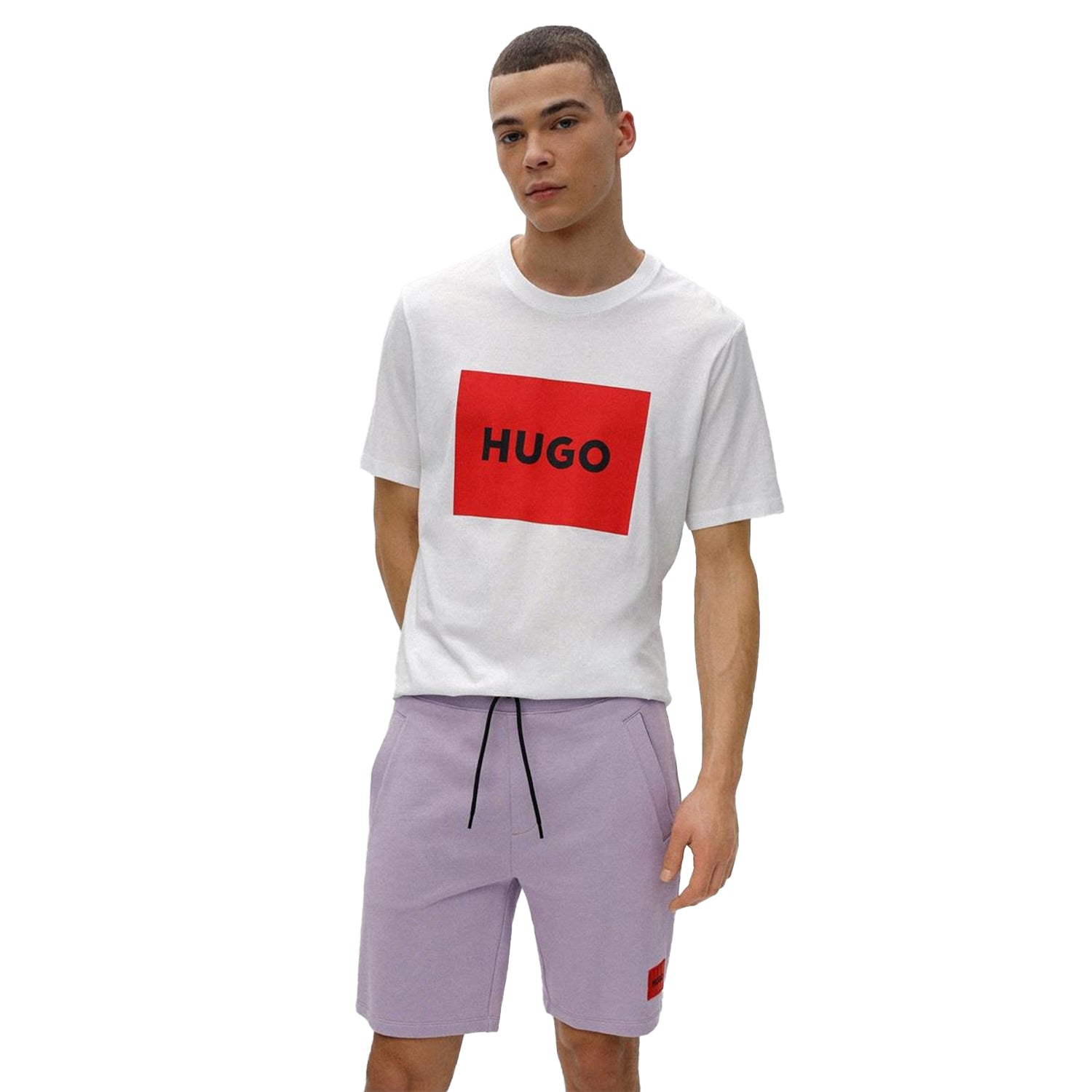 White - Side - Hugo Mens Dulive Box Logo T-Shirt