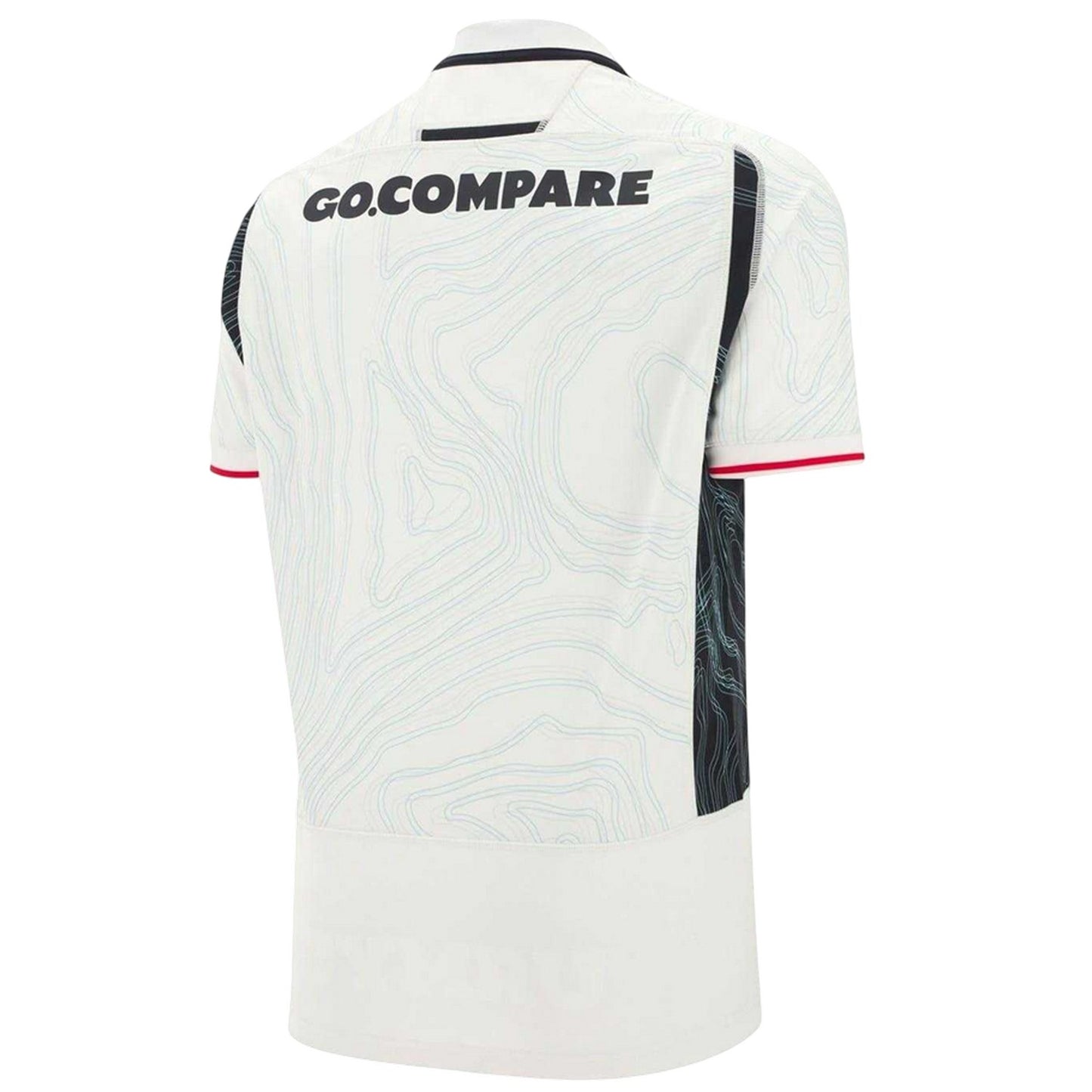 White-Black-Red - Back - Wales RU Mens Macron Rugby Shirt
