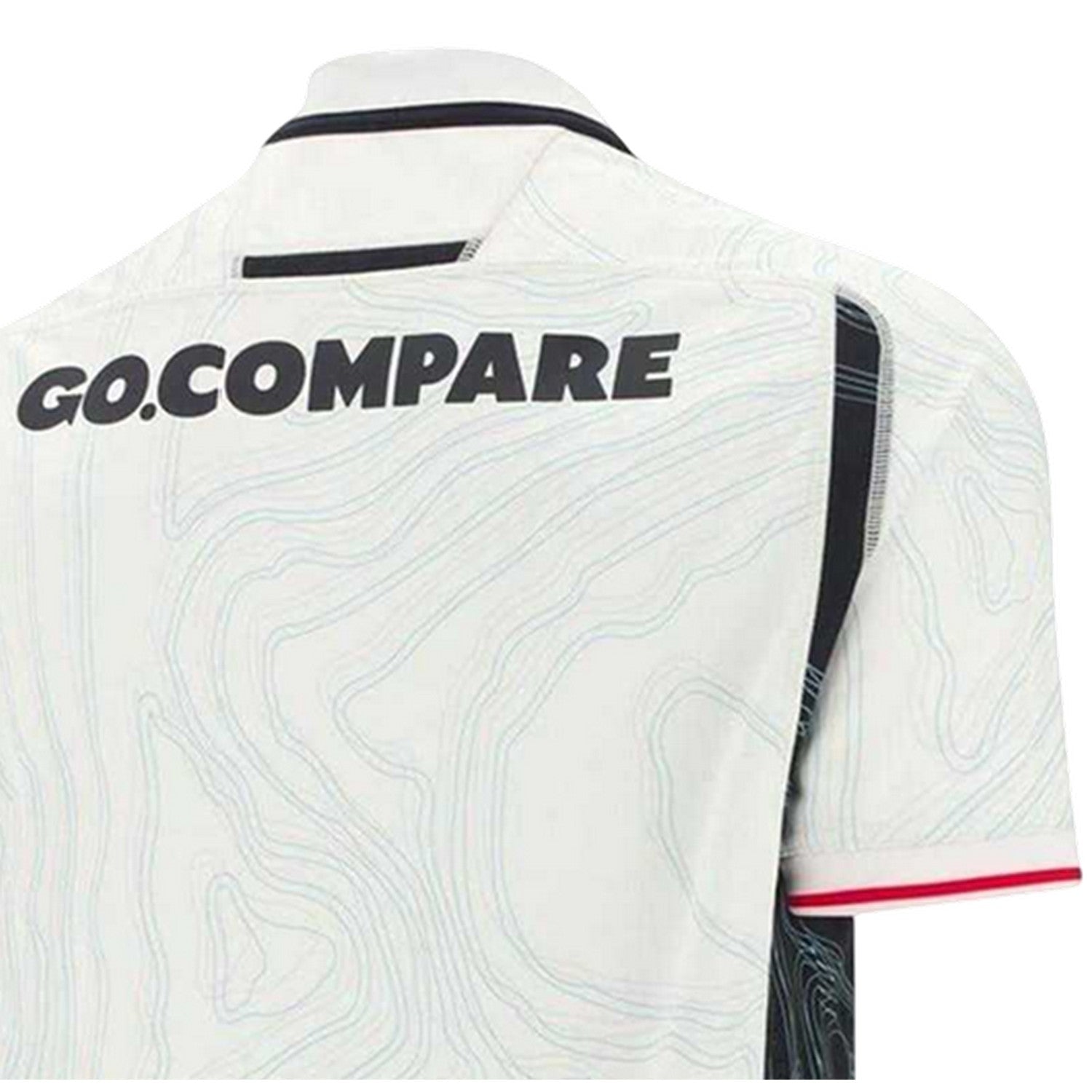 White-Black-Red - Lifestyle - Wales RU Mens Macron Rugby Shirt