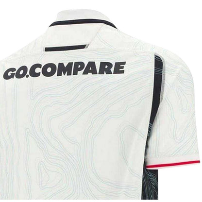 White-Black-Red - Lifestyle - Wales RU Mens Macron Rugby Shirt