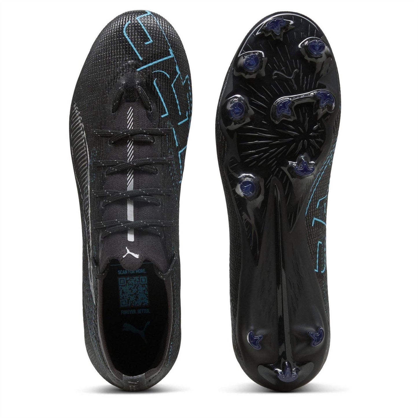 Black-Silver - Side - Puma Mens Ultra Pro Firm Ground Football Boots