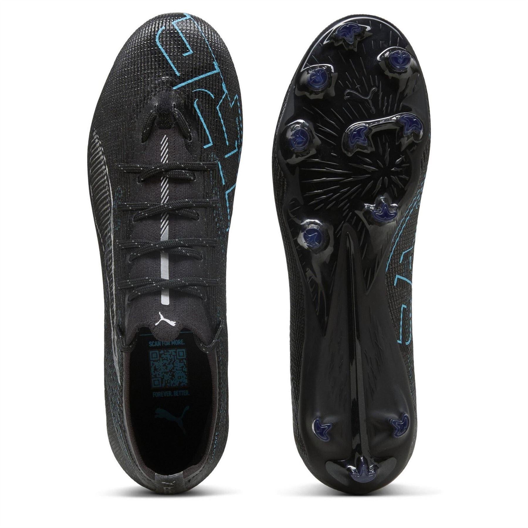 Black-Silver - Side - Puma Mens Ultra Pro Firm Ground Football Boots