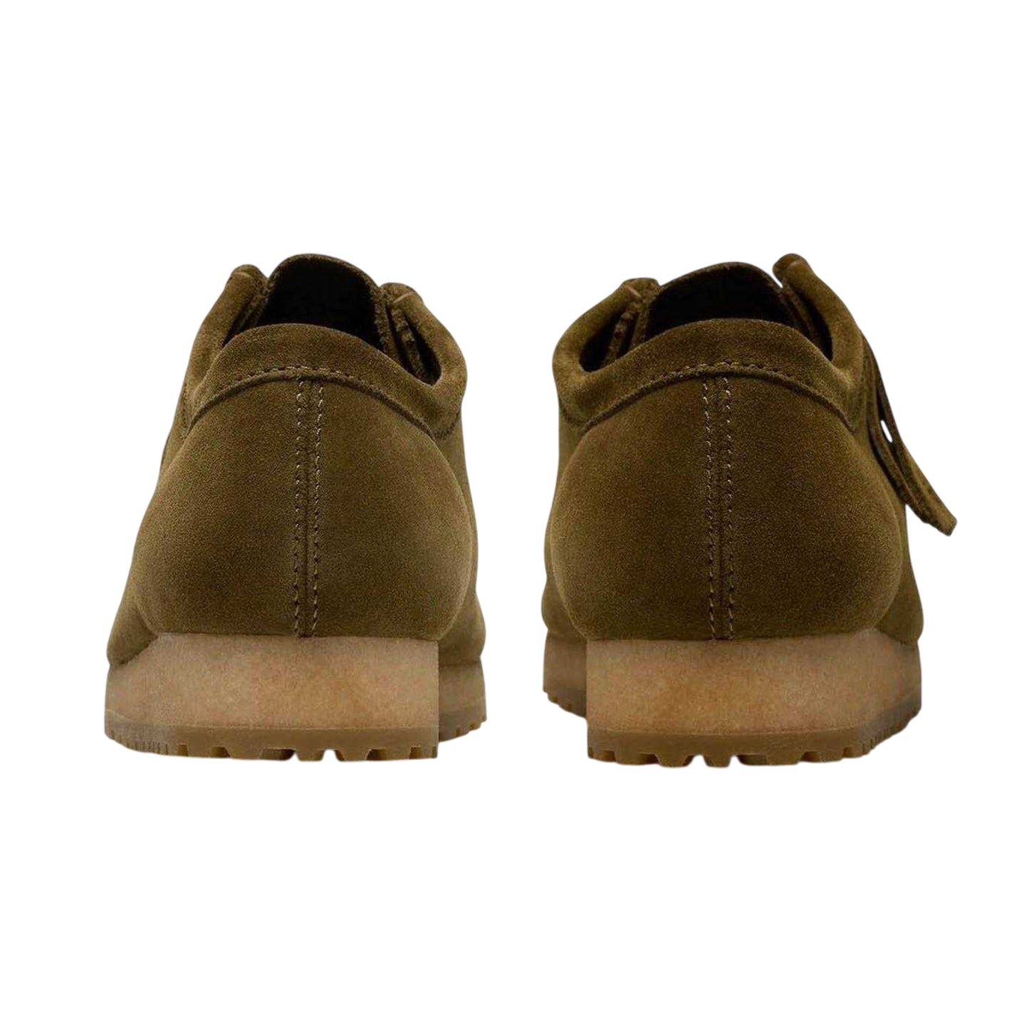 Green - Back - Clarks Originals Mens Wallabee Suede Flat Boat Shoes