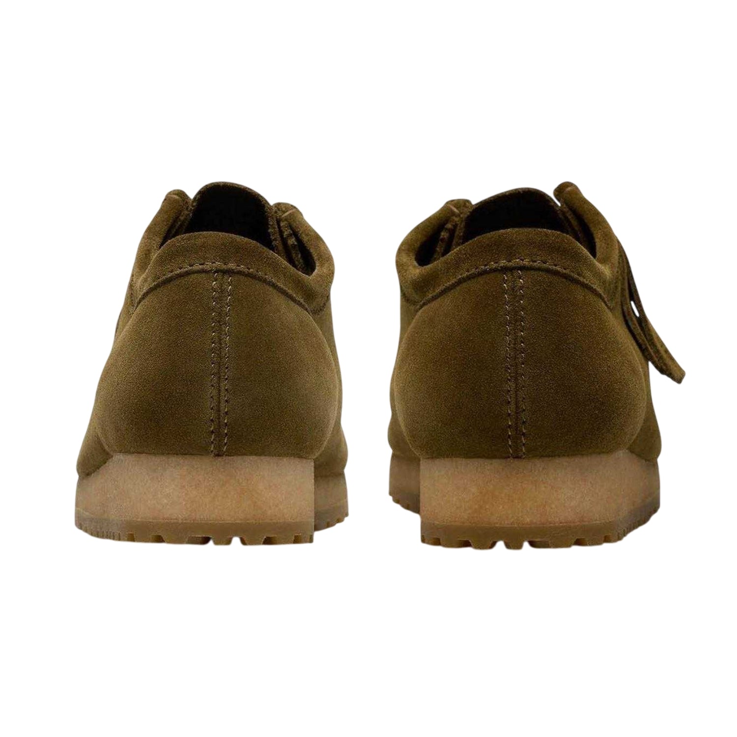 Green - Back - Clarks Originals Mens Wallabee Suede Flat Boat Shoes