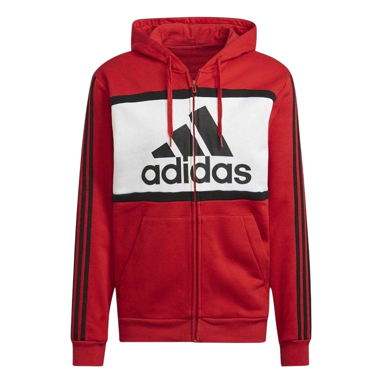 Red - Front - Adidas Mens Full Zip Hoodie