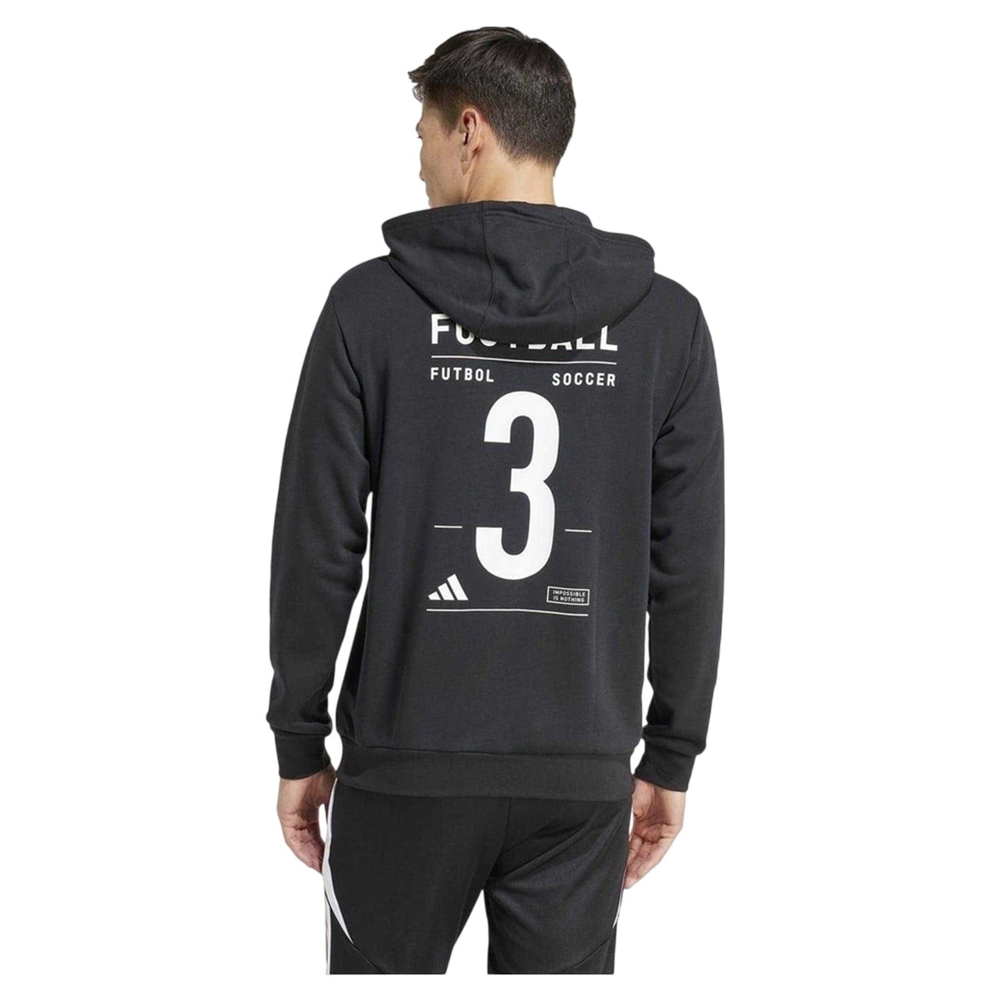 Black - Back - Adidas Mens Performance Lightweight Hoodie