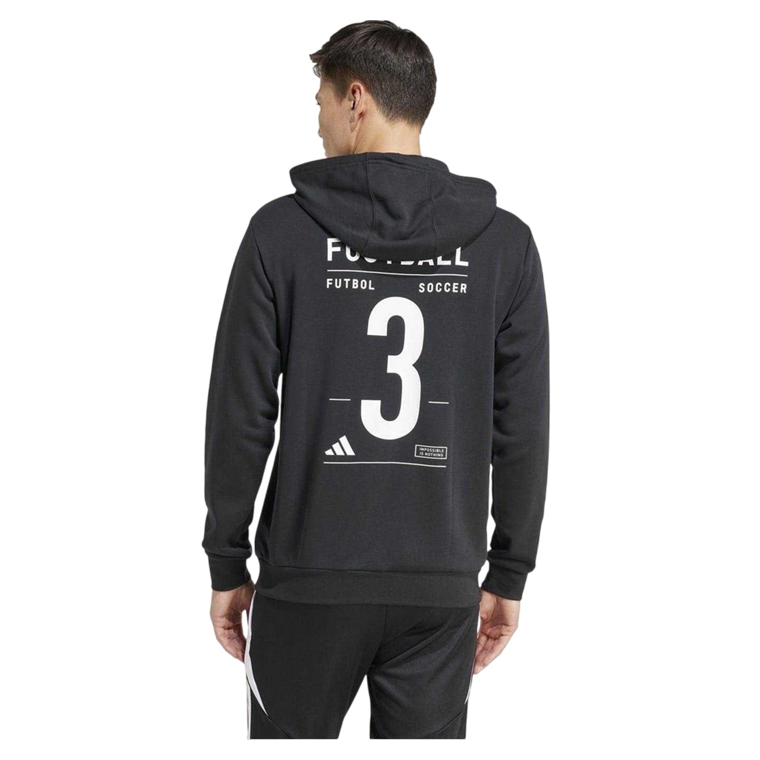 Black - Back - Adidas Mens Performance Lightweight Hoodie