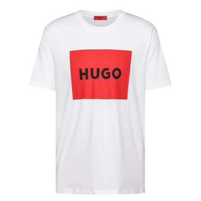 White - Front - Hugo Mens Dulive Box Logo T-Shirt