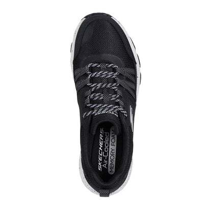Black-White - Side - Skechers Womens-Ladies Escapeplan Waterproof Walking Shoes