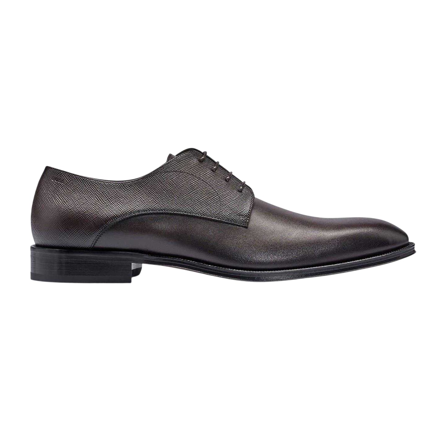 Dark Brown - Front - Boss Mens Derrek Leather Formal Derby Shoes