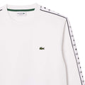 White - Back - Lacoste Mens Logo Strip Crew Neck Sweatshirt