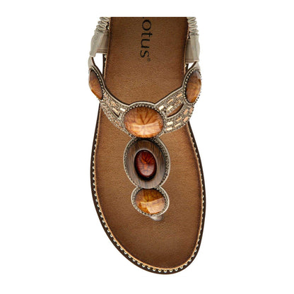 Natural - Lifestyle - Lotus Shoes Womens-Ladies Alcina Platform Wedge Sandals