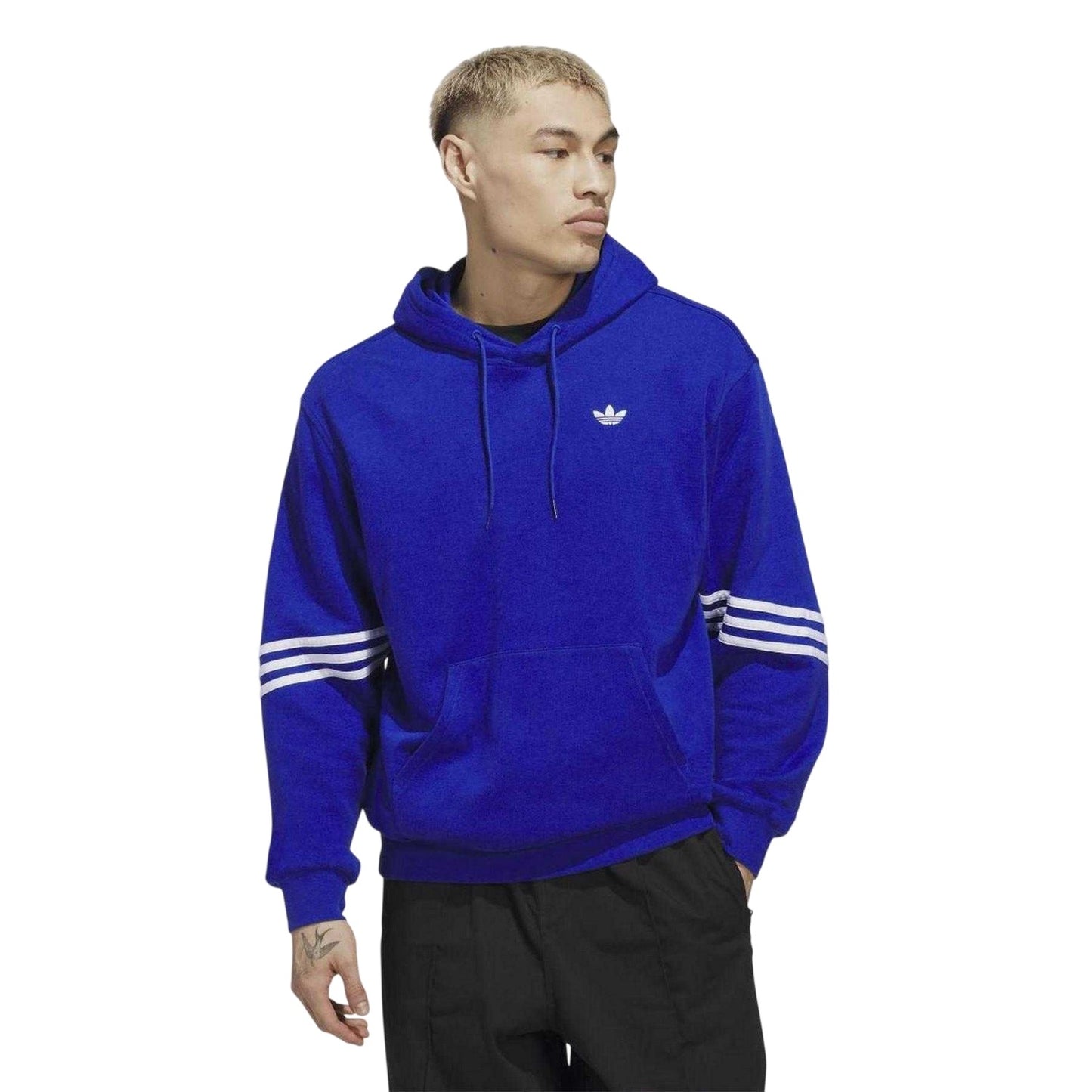Blue - Side - Adidas Unisex Adult Classics Skateboarding Hoodie
