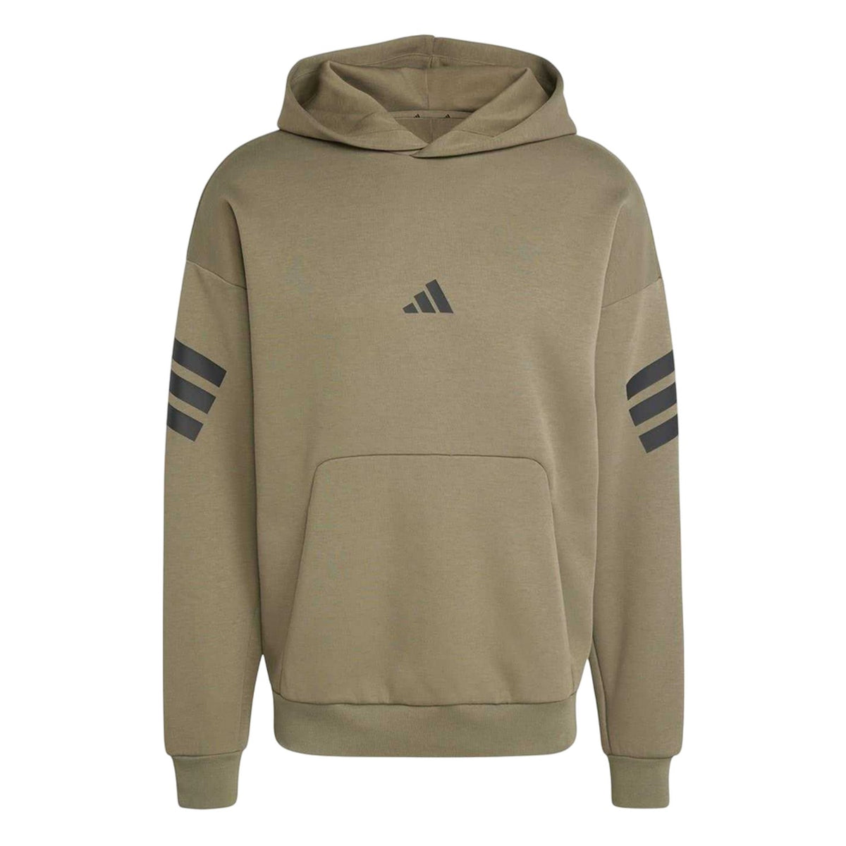 Olive Strata - Front - Adidas Mens Future Icons Hoodie