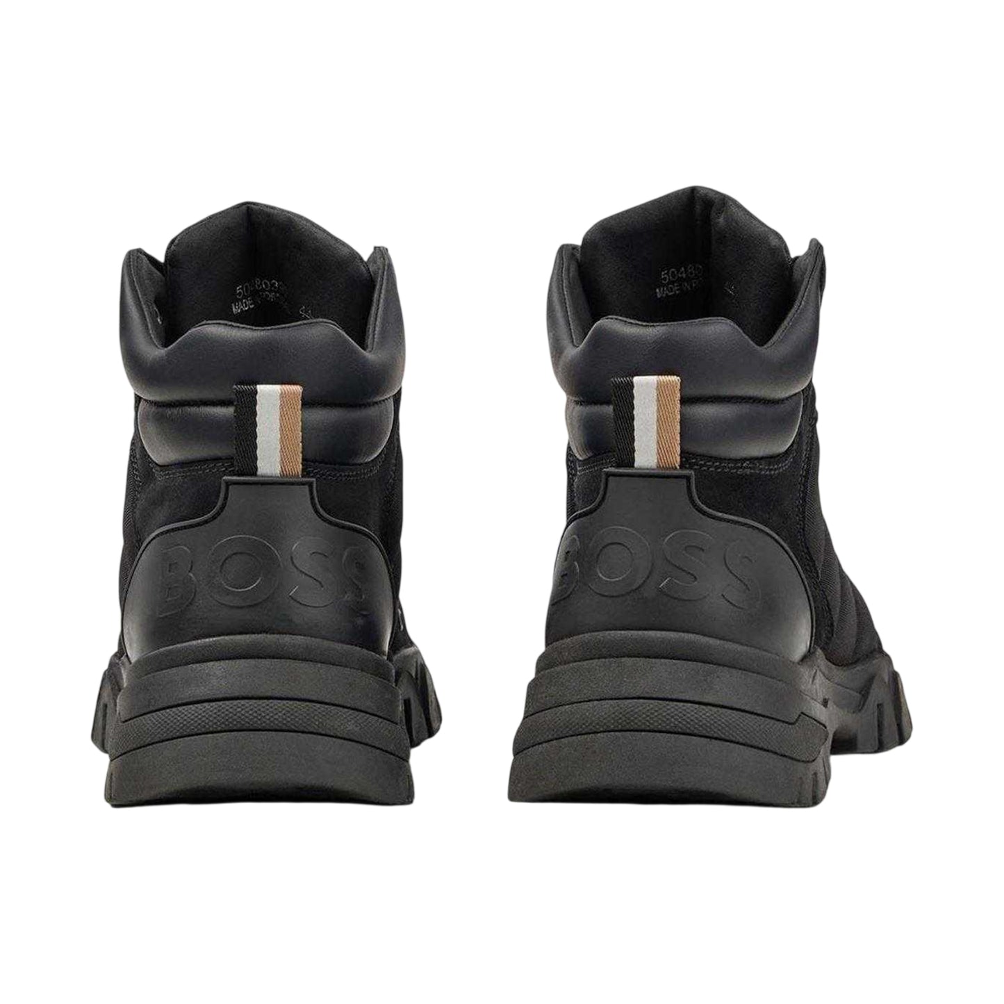 Black - Back - Boss Mens Chester Leather Ankle Boots