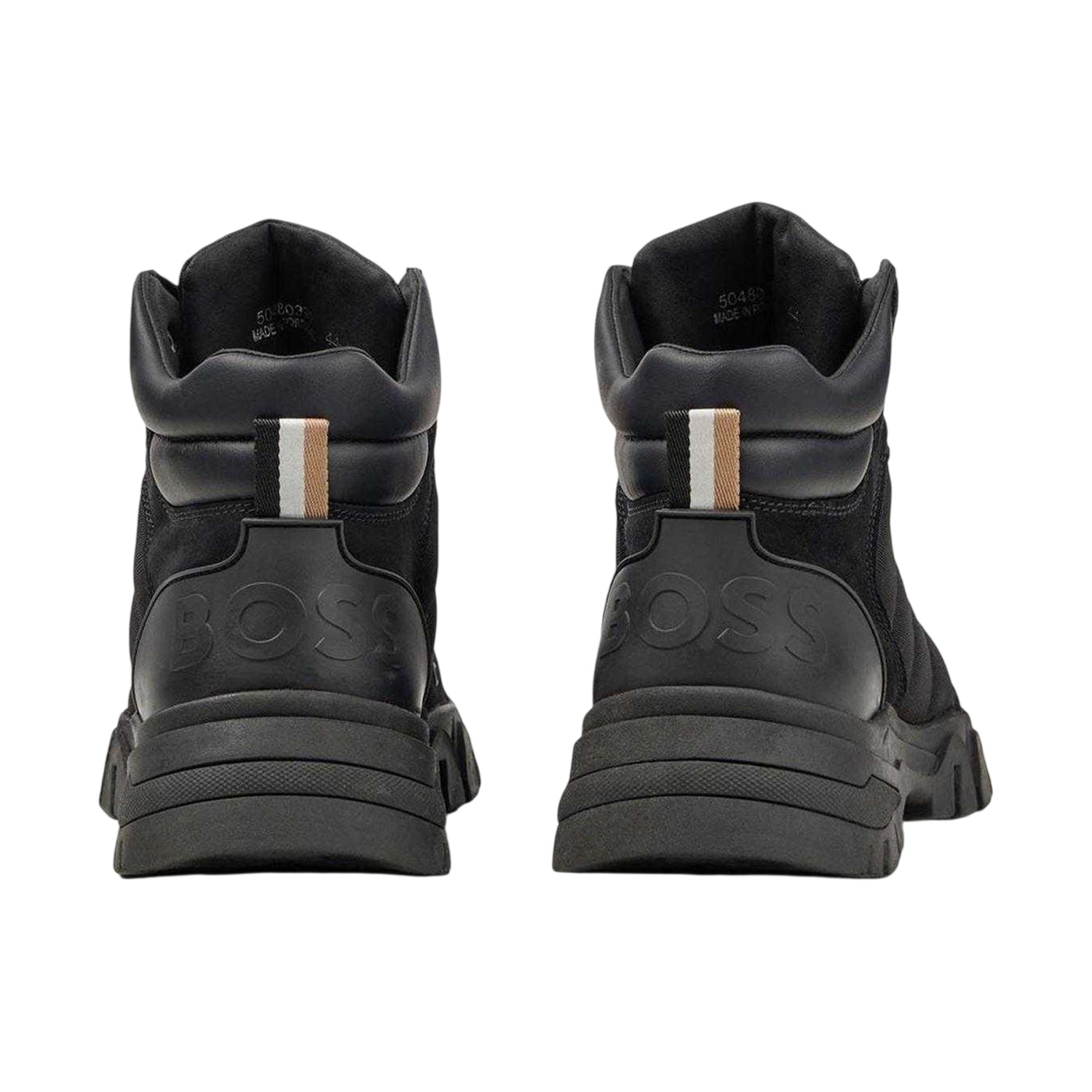 Black - Back - Boss Mens Chester Leather Ankle Boots