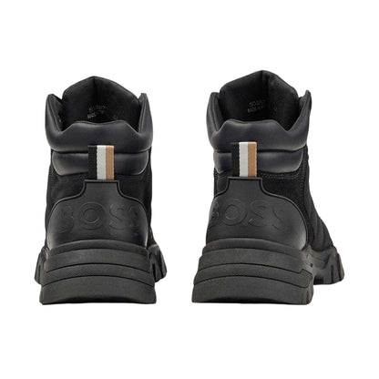 Black - Back - Boss Mens Chester Leather Ankle Boots