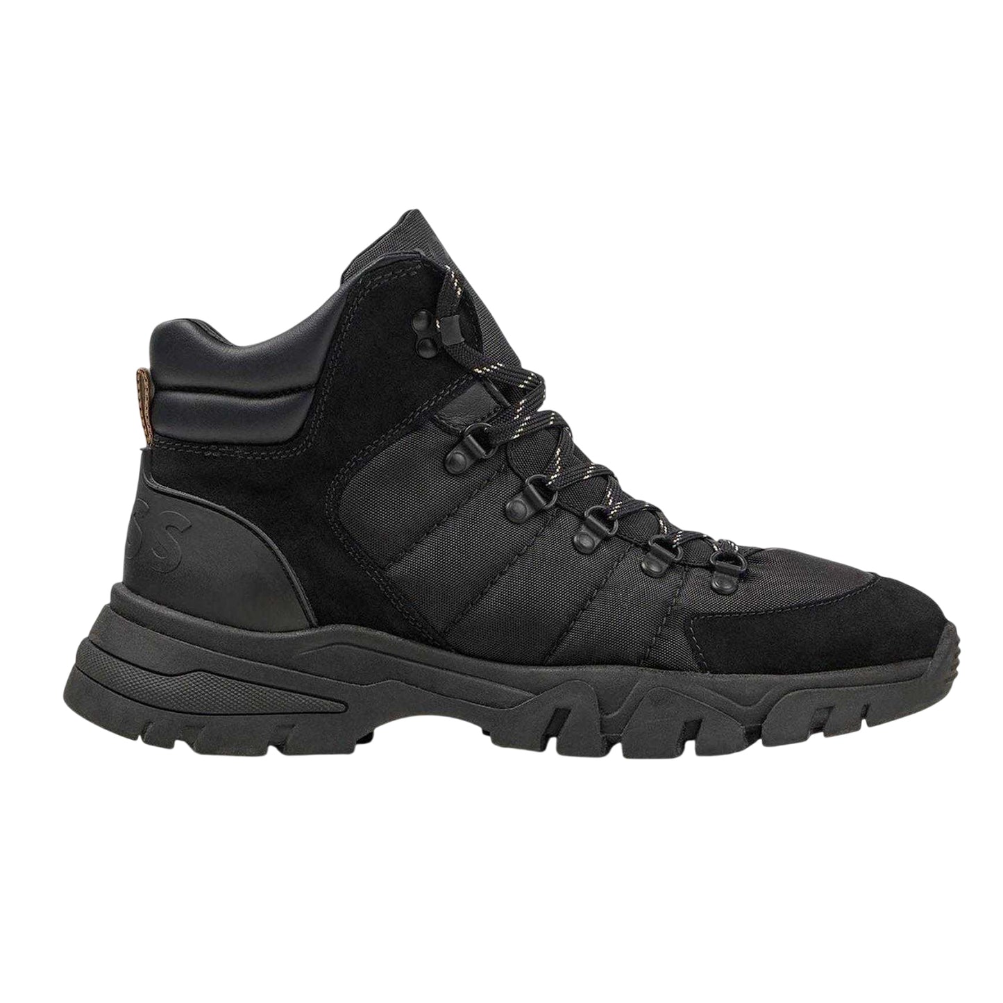 Black - Front - Boss Mens Chester Leather Ankle Boots