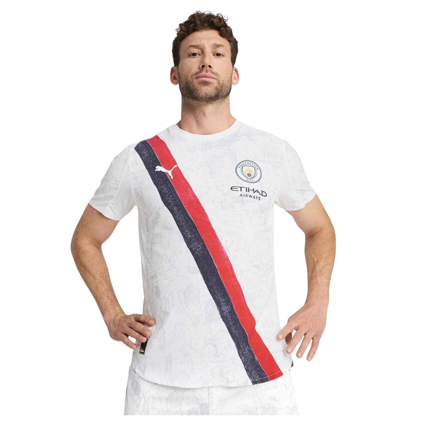 White-Black - Side - Puma Mens KidSuper Manchester City FC Away Shirt