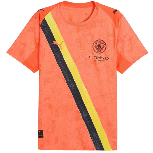 Neon Orange - Front - Puma Mens KidSuper Manchester City FC Away Shirt