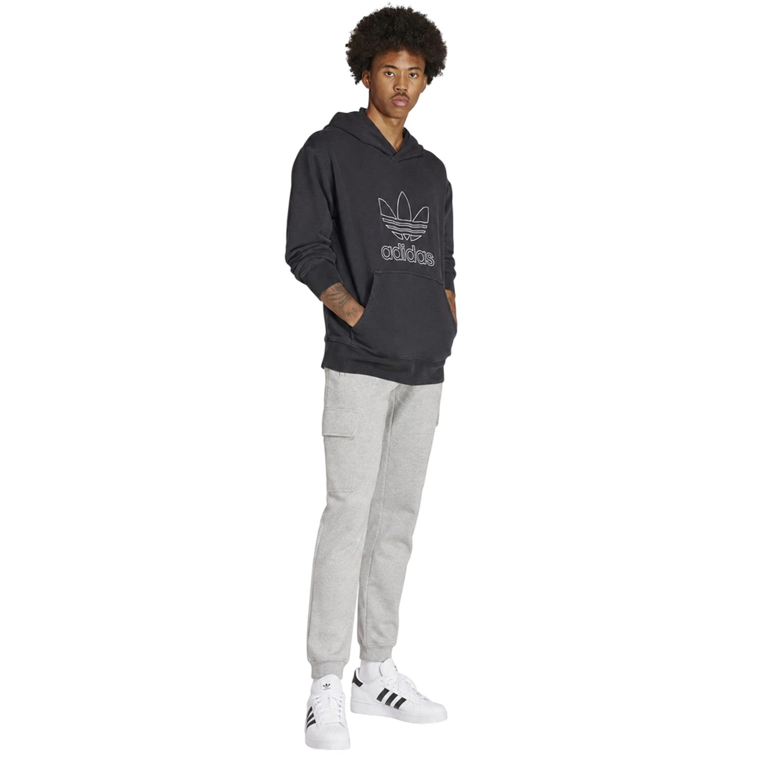 Black - Lifestyle - Adidas Mens Trefoil French Terry Pullover Hoodie