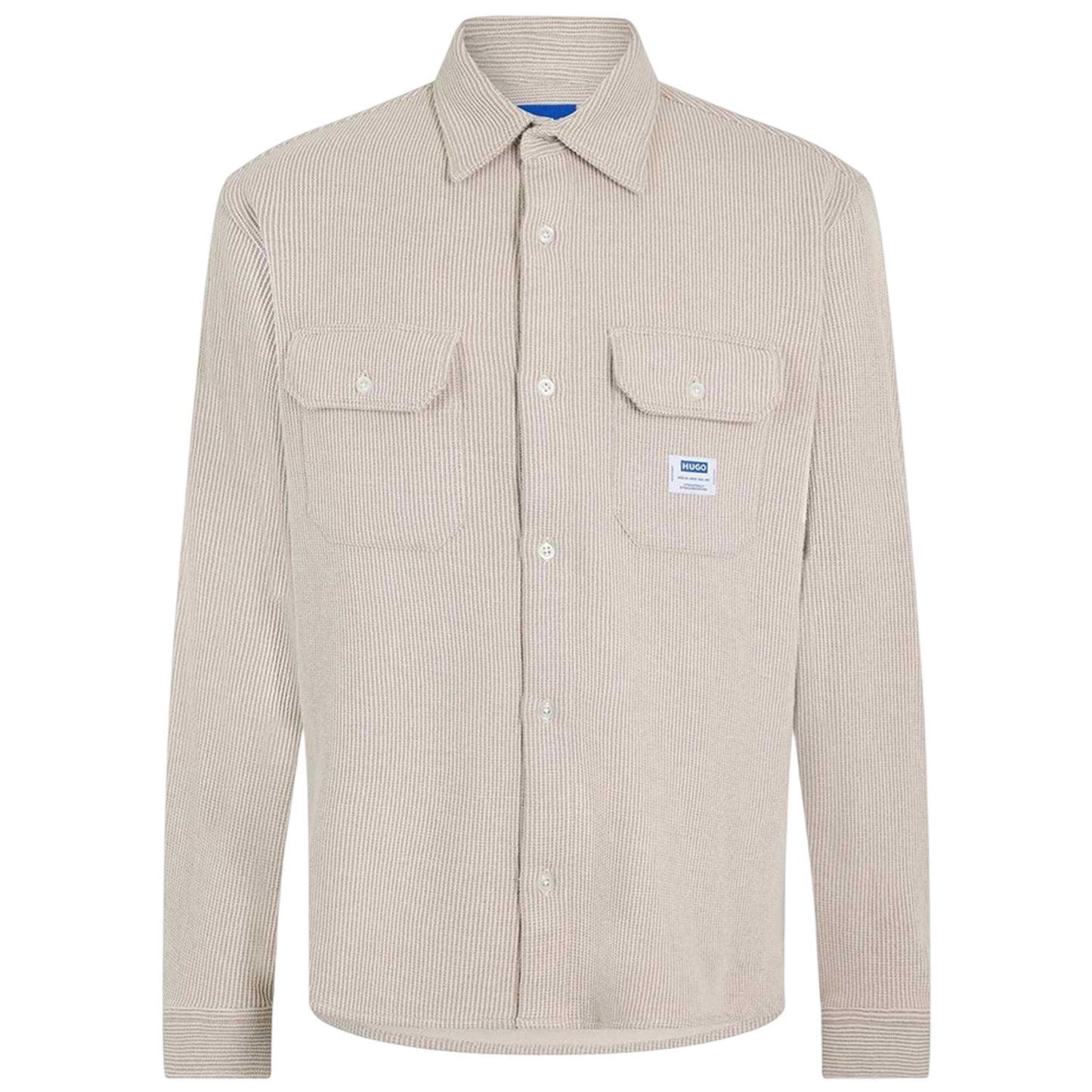 White - Front - Hugo Mens Ekynone Vertical Stripe Oxford Long-Sleeved Shirt
