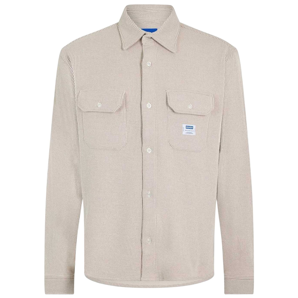 White - Front - Hugo Mens Ekynone Vertical Stripe Oxford Long-Sleeved Shirt