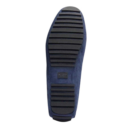 Blue - Pack Shot - Boss Mens Driver Suede Flat Moccasins