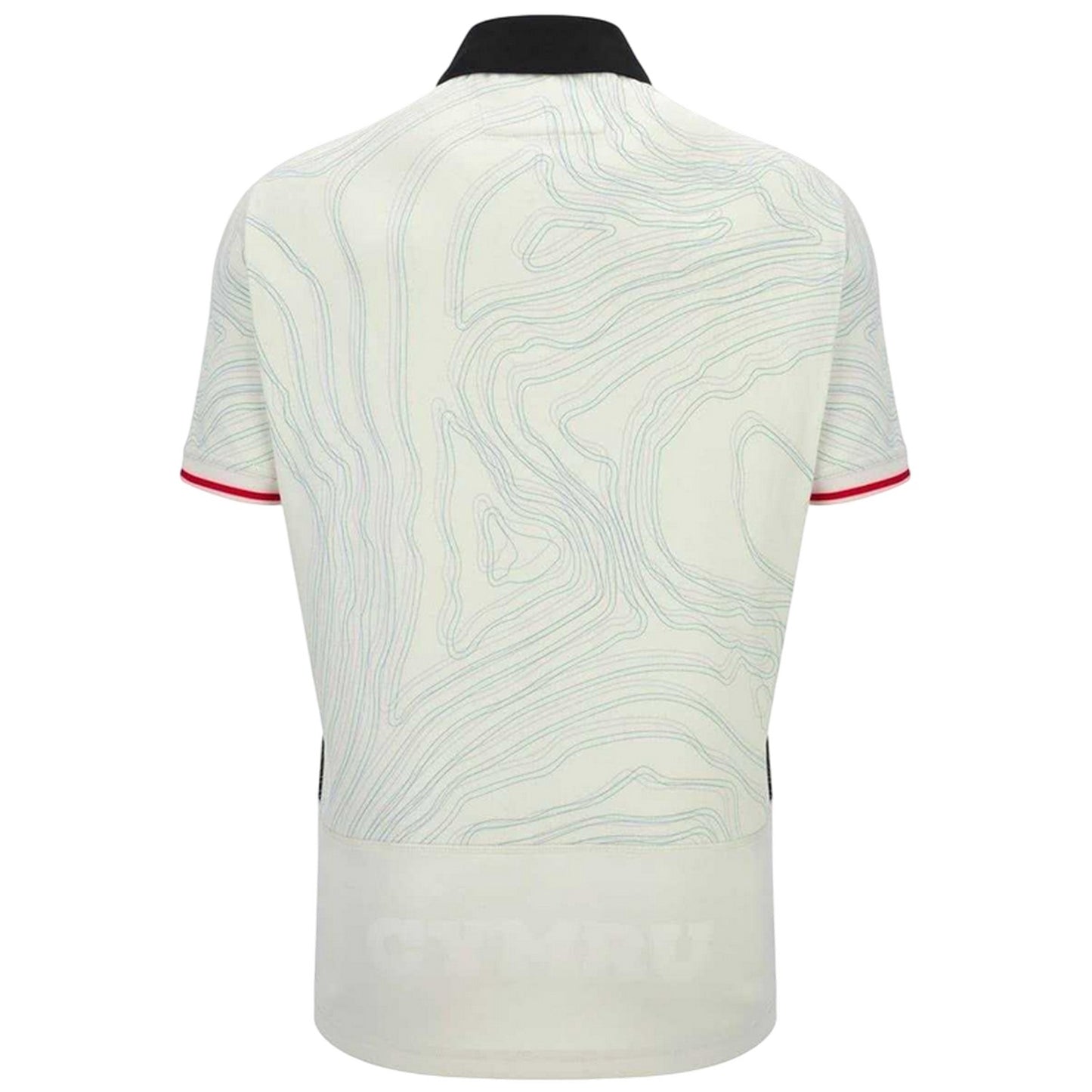 White-Black-Red - Back - Wales RU Childrens-Kids 25-26 Macron Rugby Shirt
