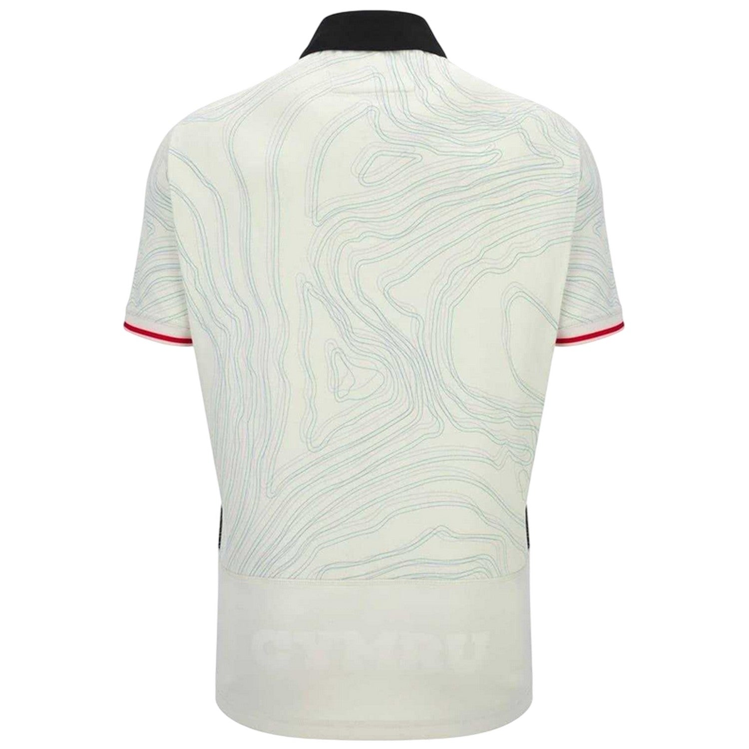 White-Black-Red - Back - Wales RU Childrens-Kids 25-26 Macron Rugby Shirt