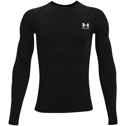Black - Front - Under Armour Boys HeatGear Long-Sleeved Base Layer Top