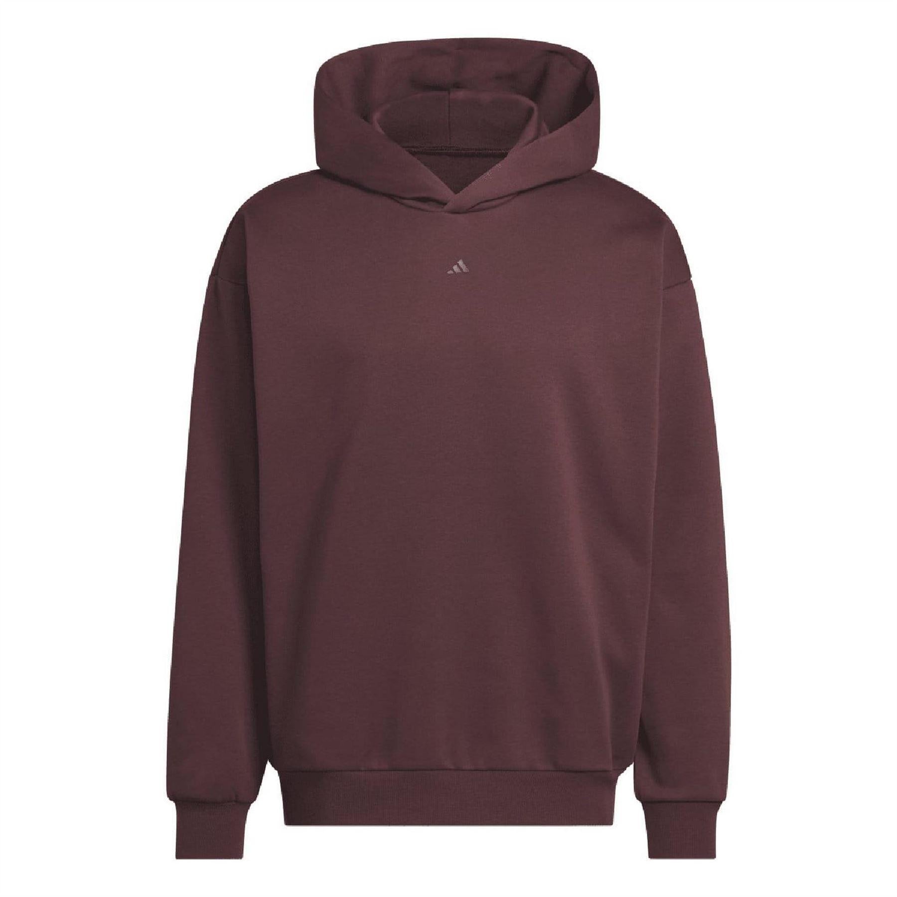 Red - Back - Adidas Mens Cotton Blend Basketball Hoodie