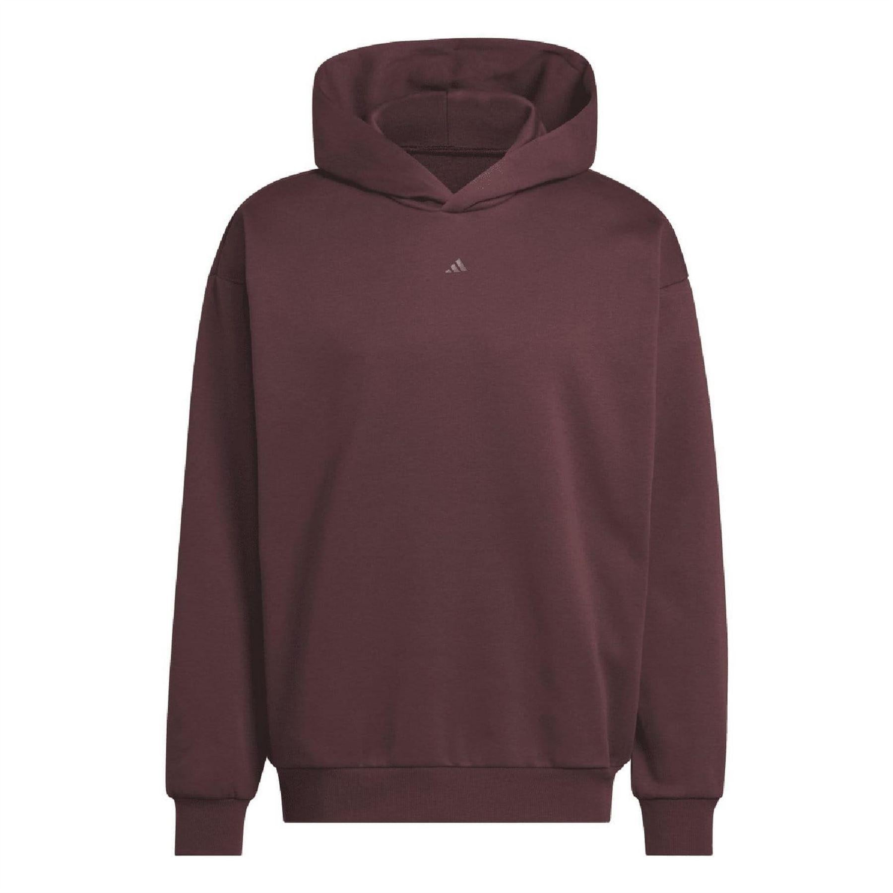 Red - Front - Adidas Mens Cotton Blend Basketball Hoodie