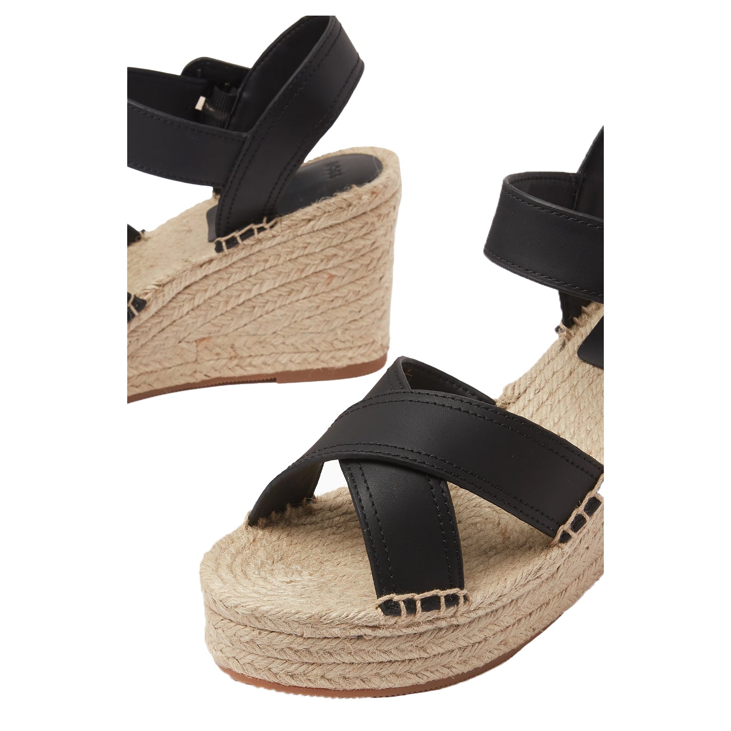 Black - Lifestyle - Boss Womens-Ladies Strappy Wedge Espadrilles