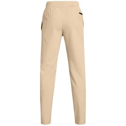 Brown - Back - Under Armour Childrens-Kids Unstoppable Lightweight Regular Jogging Bottoms