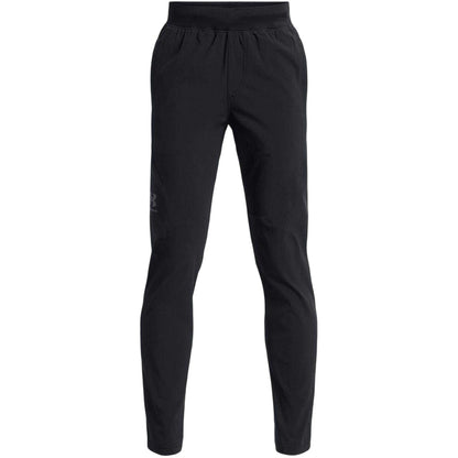 Black - Front - Under Armour Childrens-Kids Unstoppable Lightweight Regular Jogging Bottoms