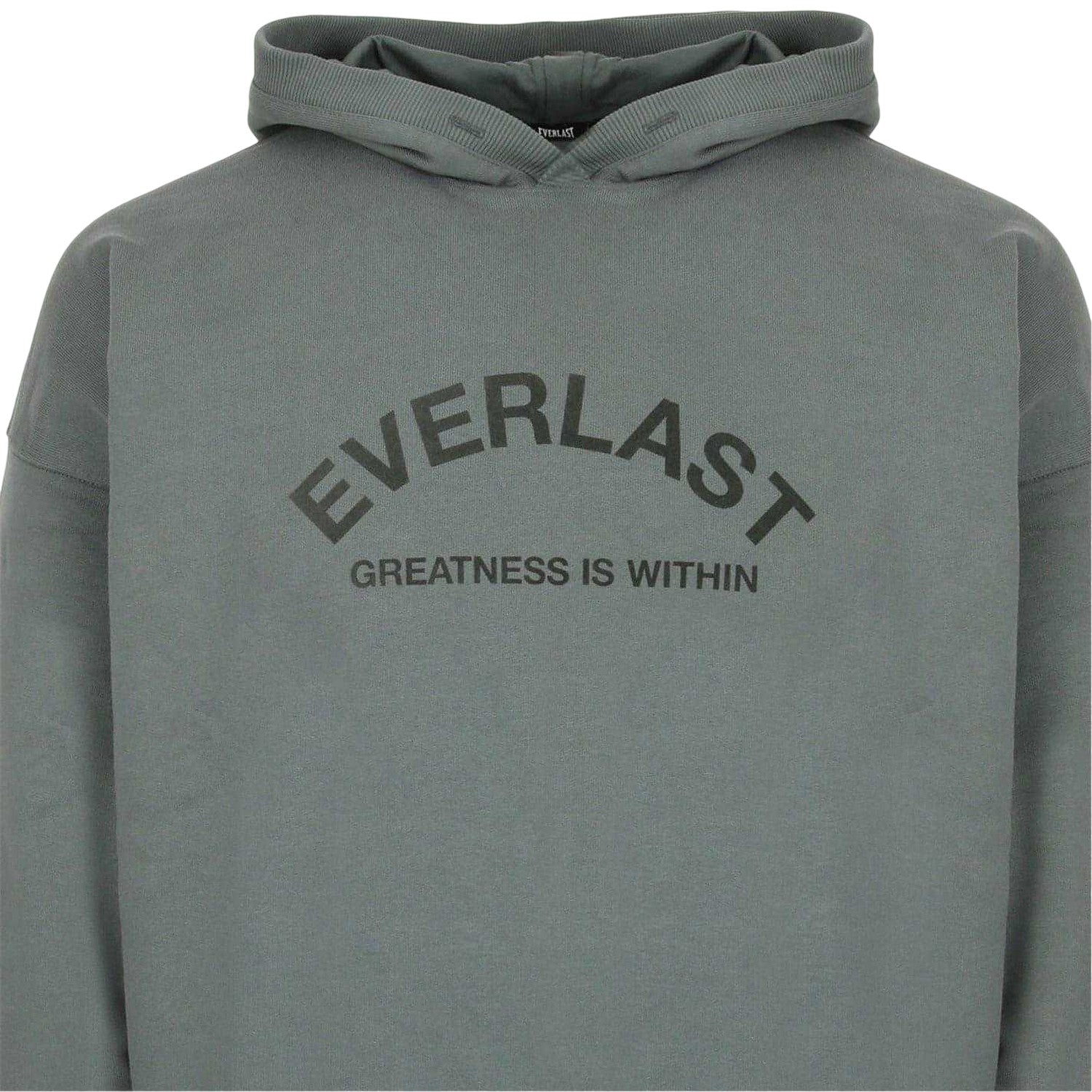 Khaki Green - Side - Everlast Mens Flocked Oversized Hoodie