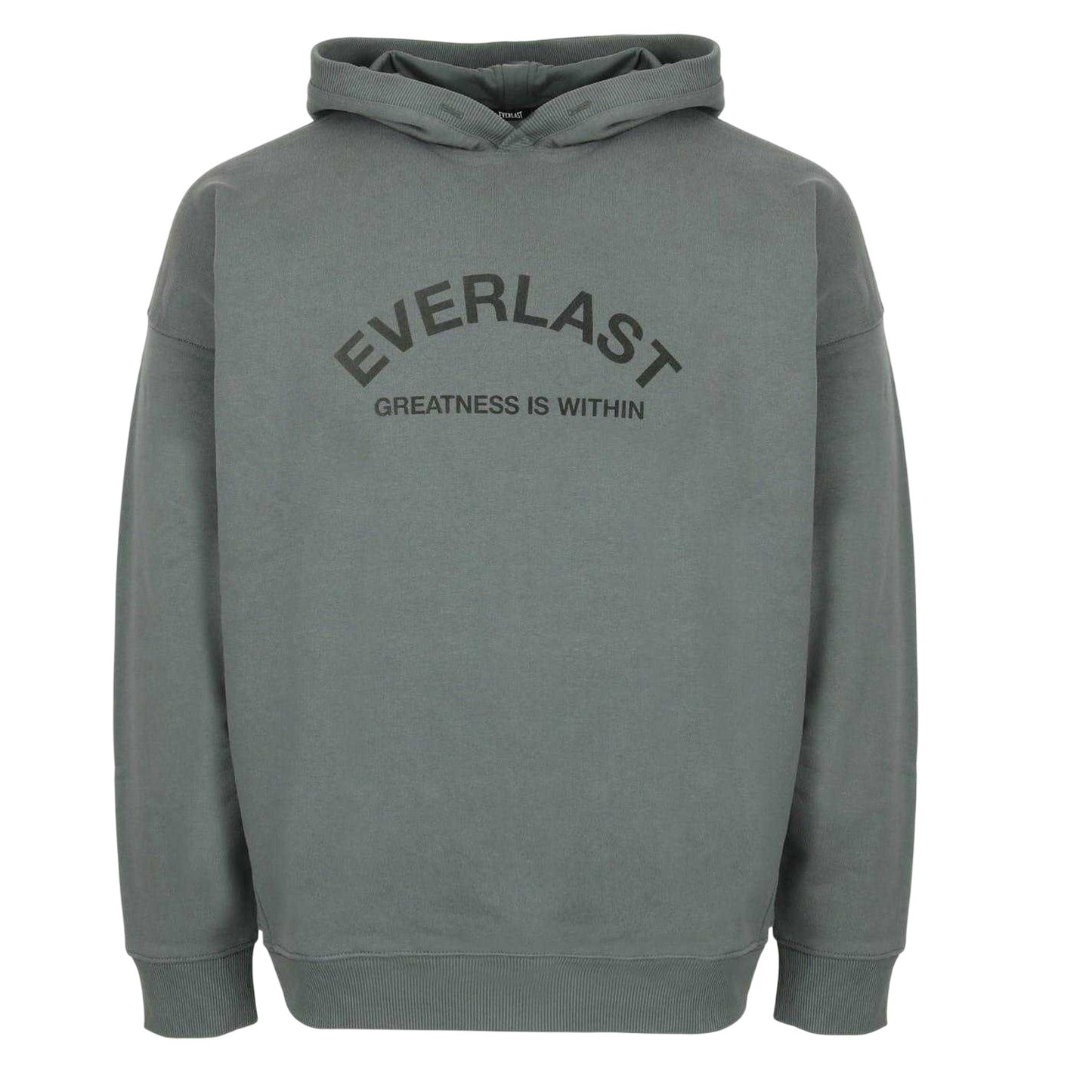 Khaki Green - Front - Everlast Mens Flocked Oversized Hoodie