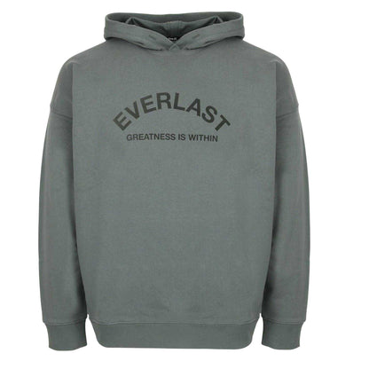 Khaki Green - Front - Everlast Mens Flocked Oversized Hoodie